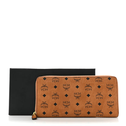 MCM Visetos Large Zip Around Wallet Cognac 11 of 11