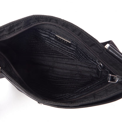 Prada Nylon Flat Messenger Bag Black 4 of 8