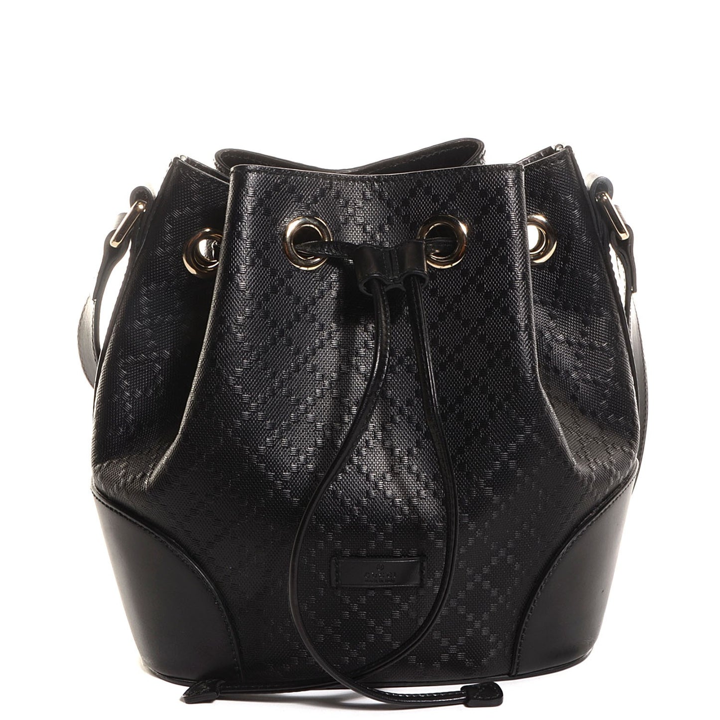 Bright Diamante Small Bucket Bag Black