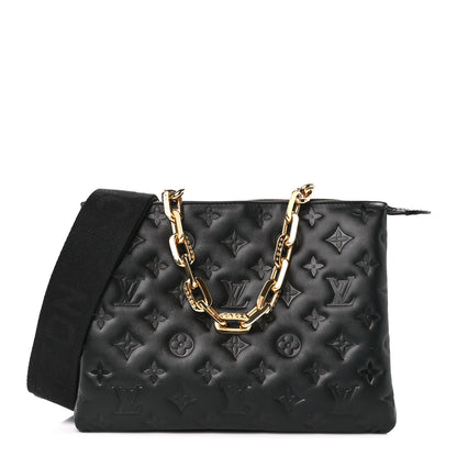 Louis Vuitton Lambskin Embossed Monogram Coussin PM Black 1 of 11