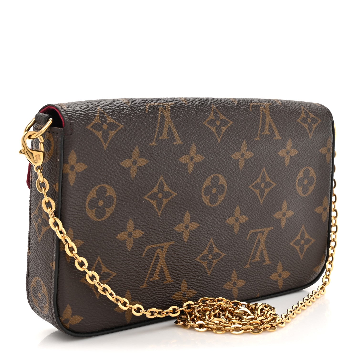 Louis Vuitton Monogram Pochette Felicie Chain Wallet Fuchsia 4 of 17