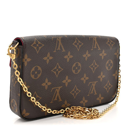 Louis Vuitton Monogram Pochette Felicie Chain Wallet Fuchsia 4 of 17
