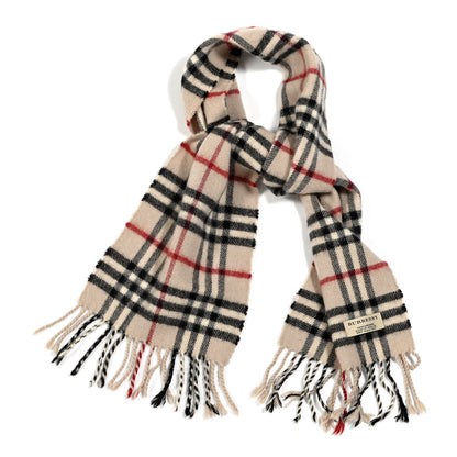 Burberry Wool Cashmere House Check Fringe Scarf 1 of 4