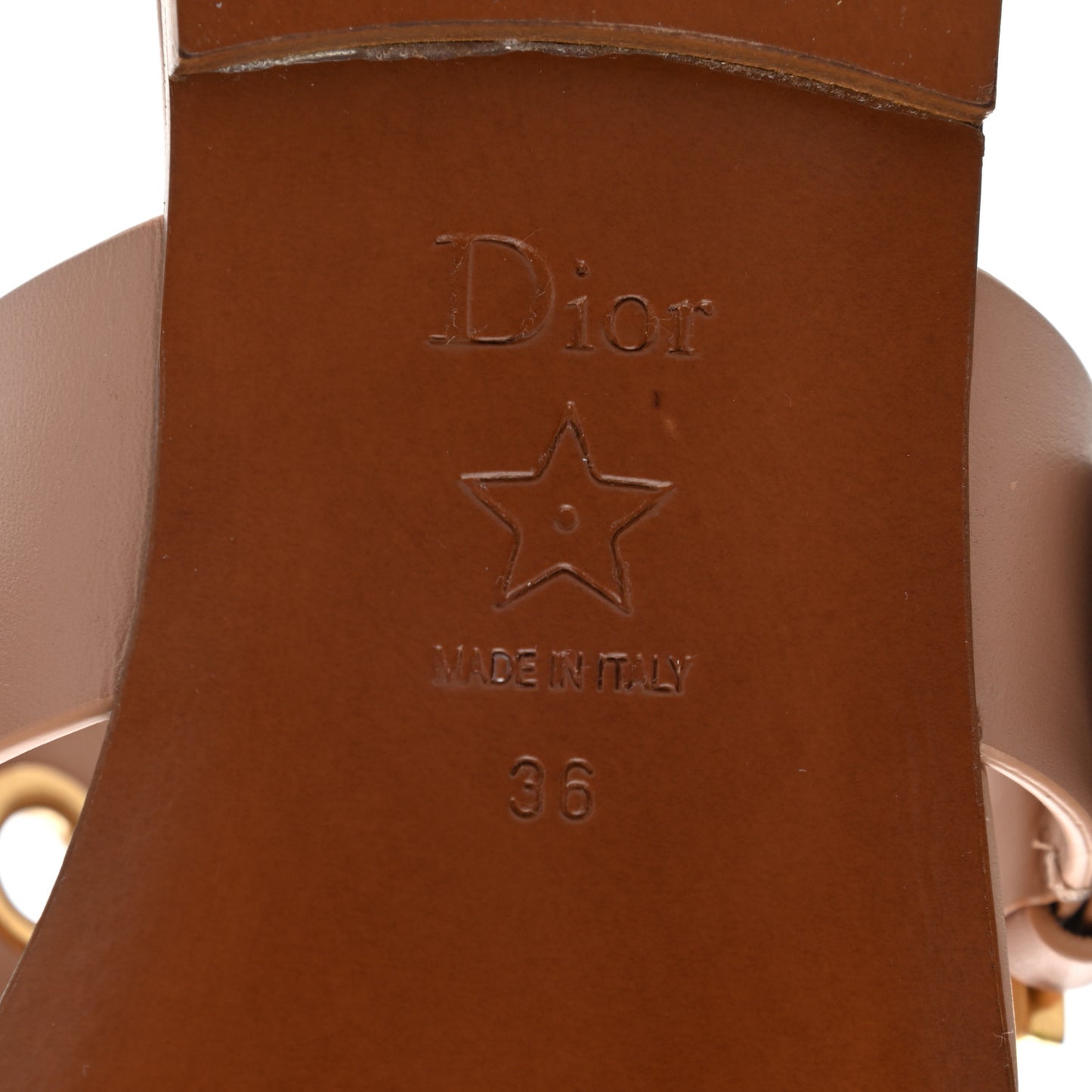 Calfskin D-Dior Slide Sandals 36 Rose De Vents