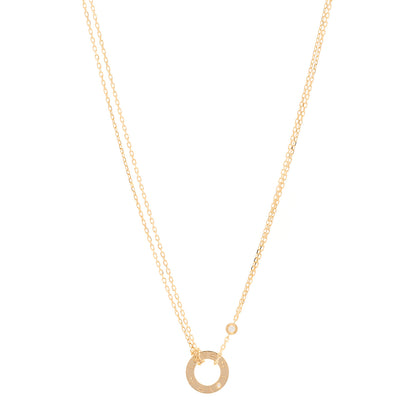 Cartier 18K Yellow Gold 2 Diamond LOVE Necklace 1 of 5