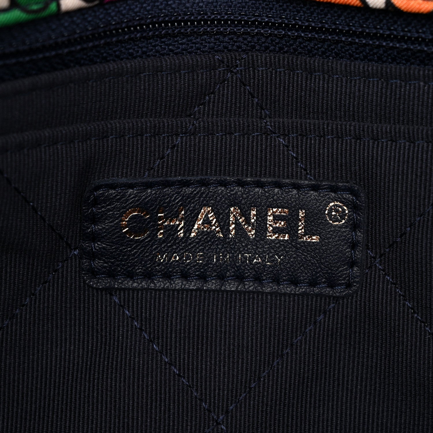 Chanel Printed Fabric Quilted Logo Single Flap Bag Multicolor 6 of 11