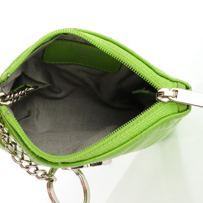 Chanel Patent Quilted Brilliant Key Holder Case Light Green 5 of 8