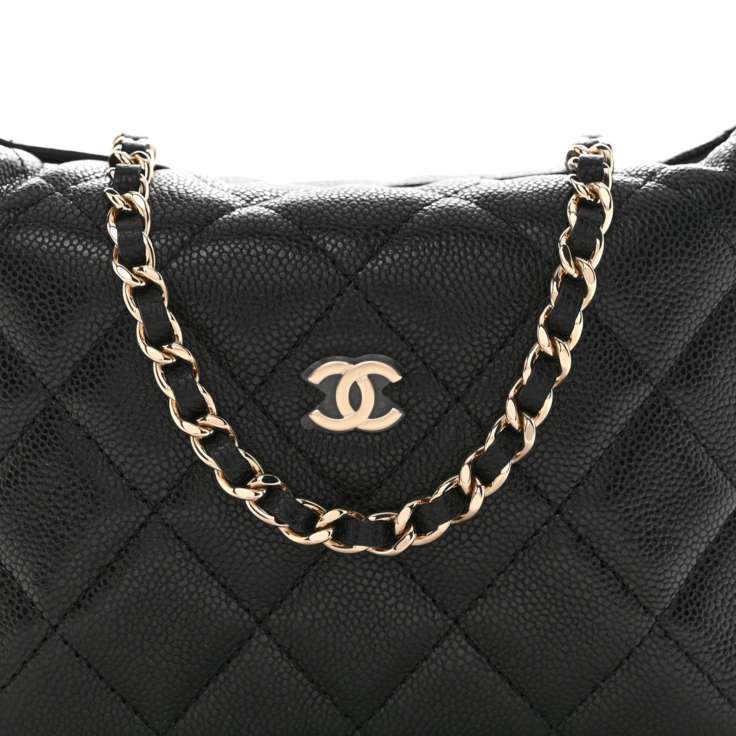 Chanel Caviar Quilted Hobo Clutch With Chain  Black 8 of 11