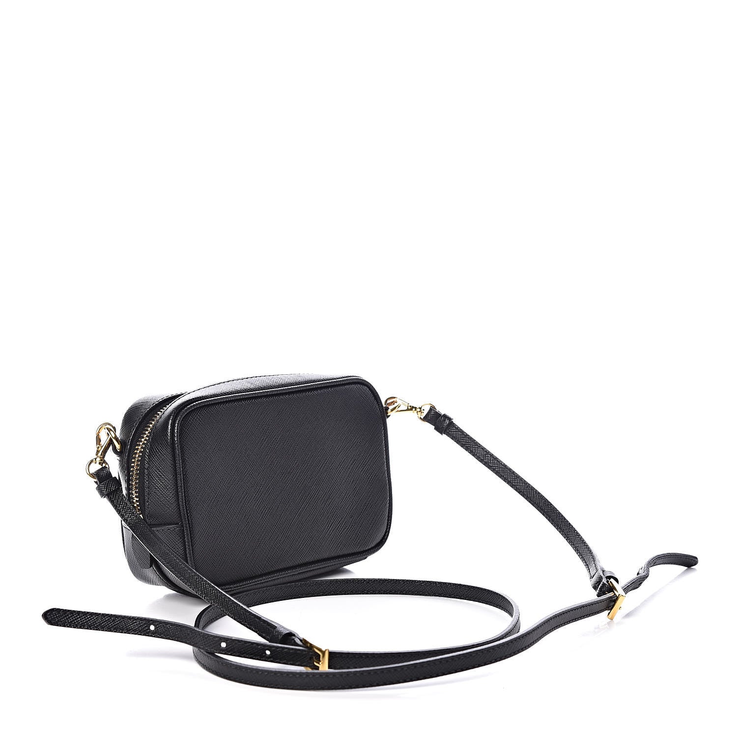 Prada Saffiano Mini Camera Crossbody Bag Black 3 of 9