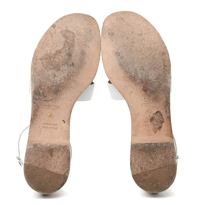 Hermes Calfskin Santorini Sandals 41 White 5 of 12