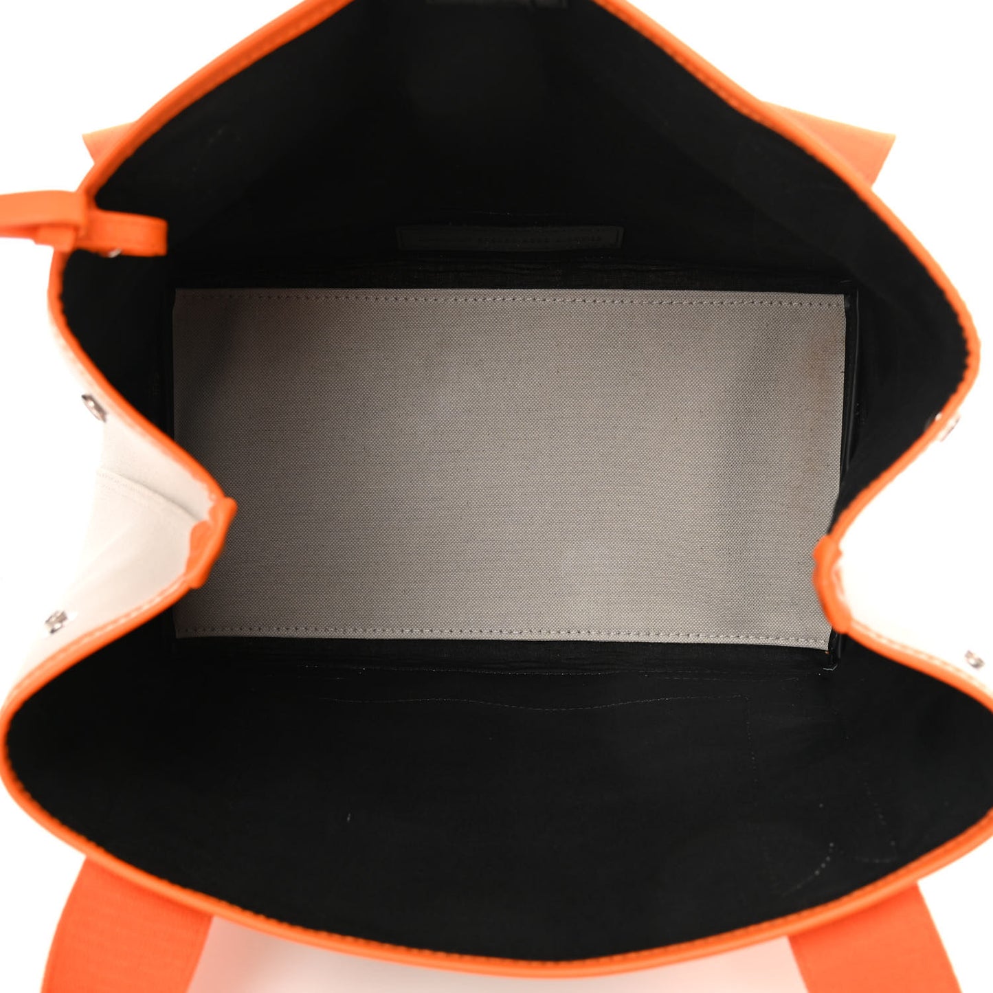 Cotton Canvas Calfskin S Navy Cabas Orange