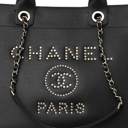 Chanel Caviar Medium Studded Deauville Tote Black 8 of 10
