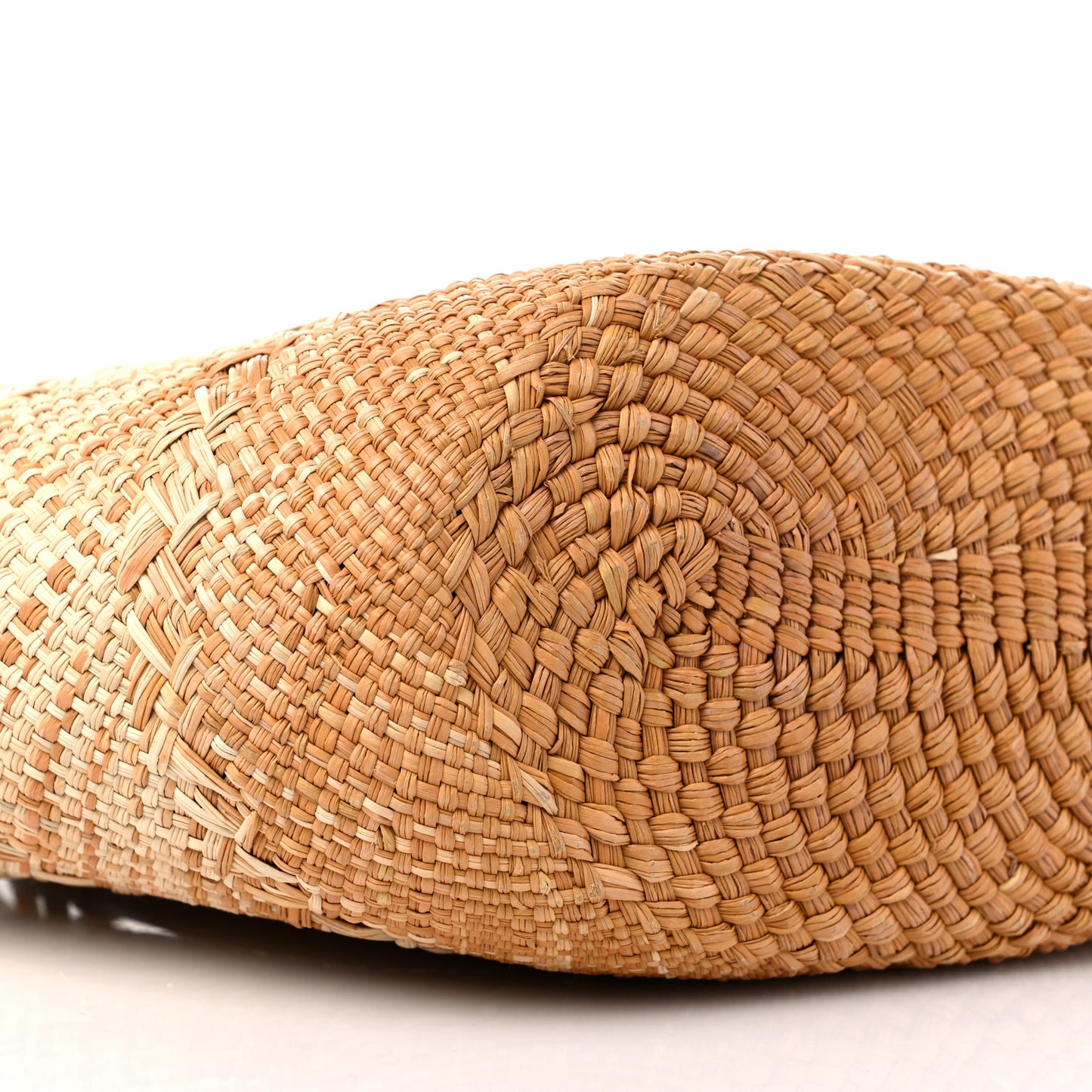 Iraca Palm Calfskin Medium Anagram Basket Tote Bag Ochre