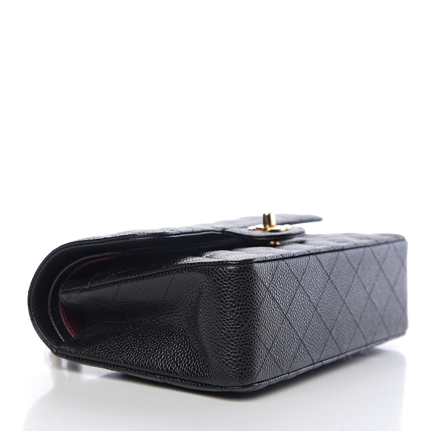 Caviar Quilted Small Double Flap Black