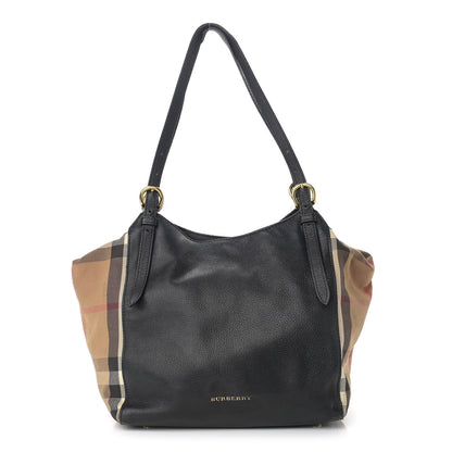 Burberry Grainy Calfskin House Check Small Canterbury Black 1 of 12