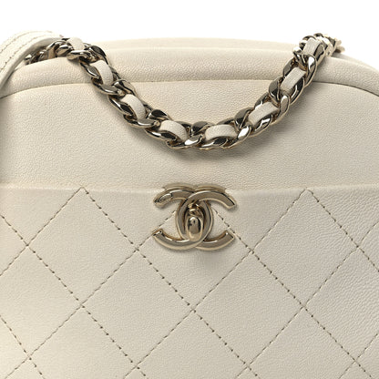 Chanel Goatskin Quilted Small Casual Trip Camera Case White 8 of 12