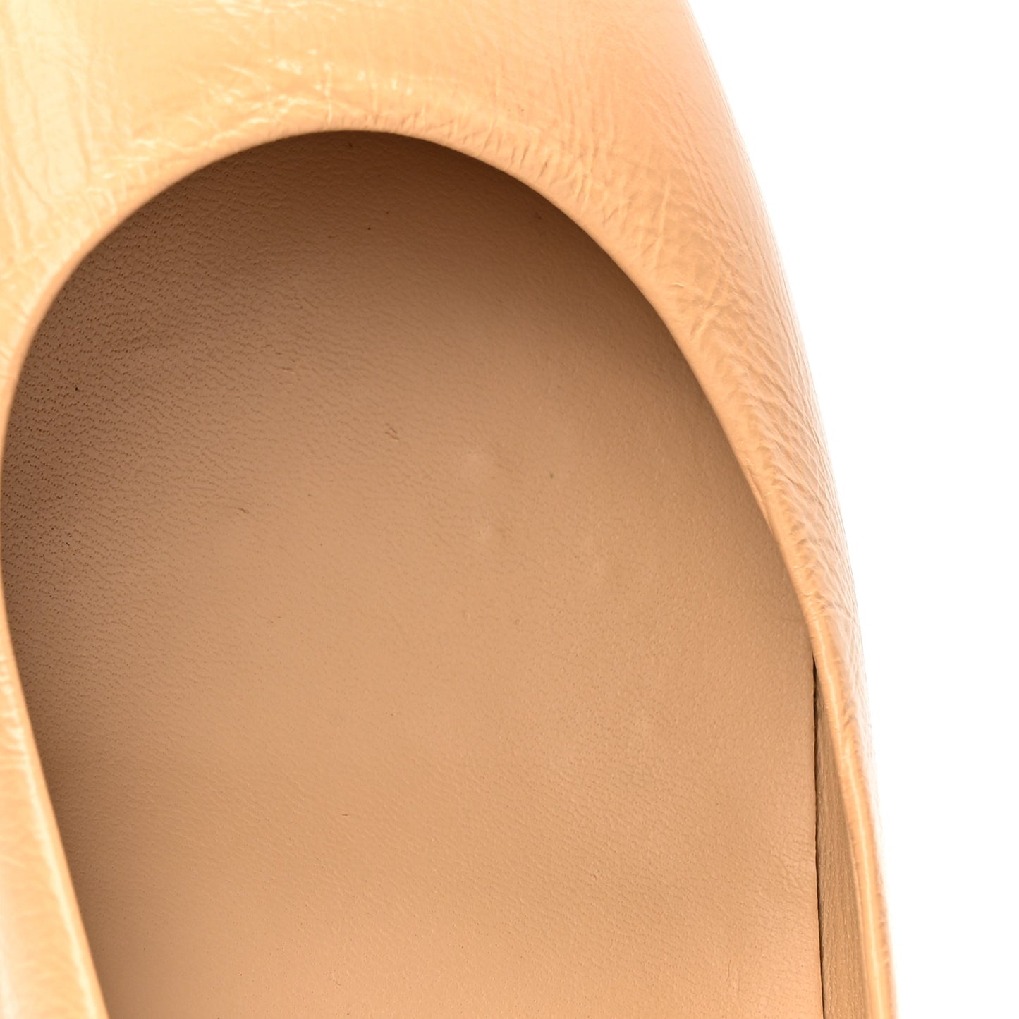 Lambskin Patent Cap Toe CC Ballerina Flats 37.5 Beige Black
