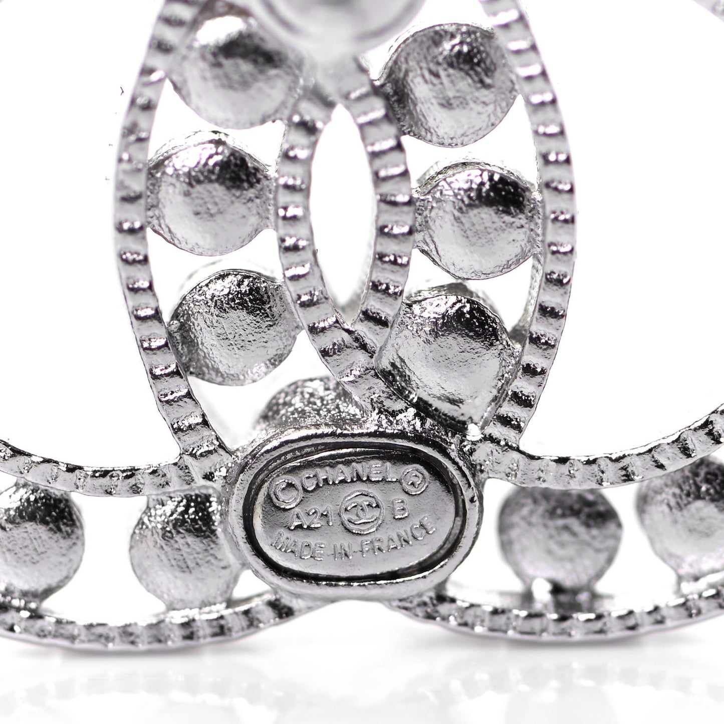 Crystal CC Earrings Silver