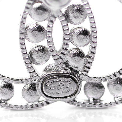 Chanel Crystal CC Earrings Silver 4 of 4