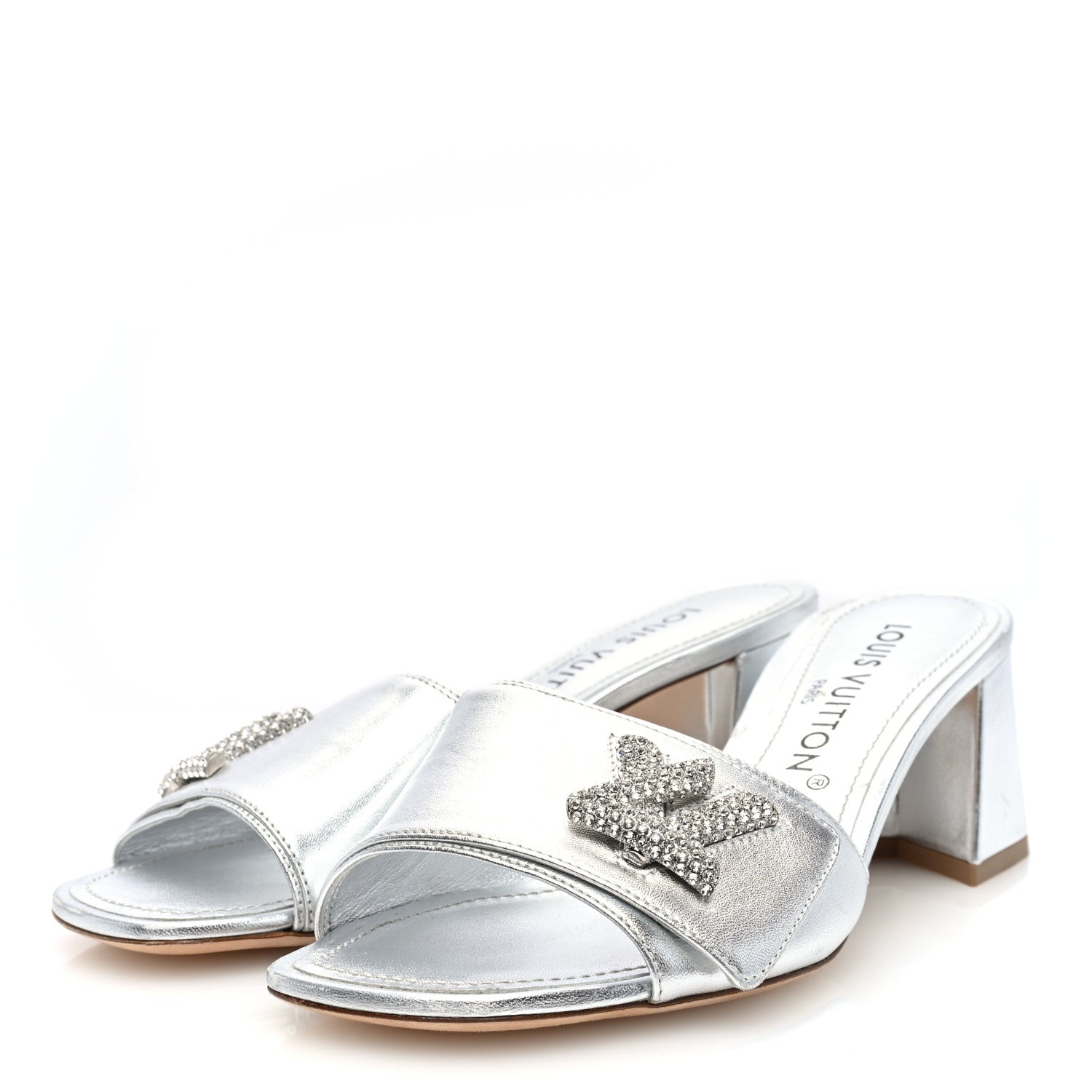 Louis Vuitton Metallic Calfskin Shake Platform Sandal 37.5 Silver 3 of 7