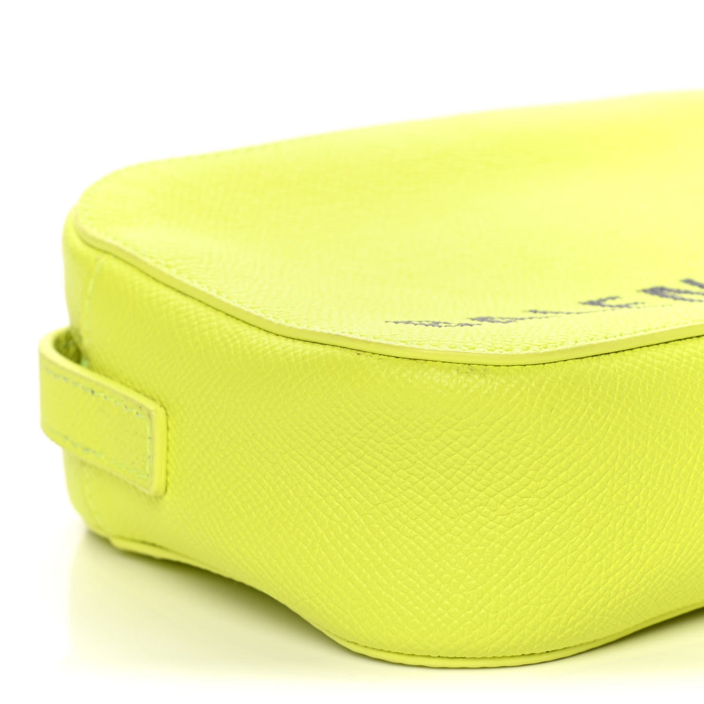 Signature Grained Calfskin Logo XS Ville Camera Bag Acid Green Black