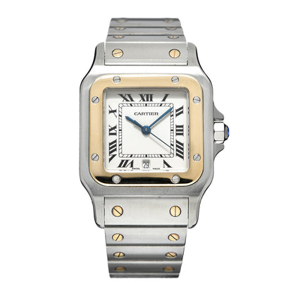 Cartier Stainless Steel 18K Yellow Gold 29mm Santos De Galbee Quartz Watch 1 of 6