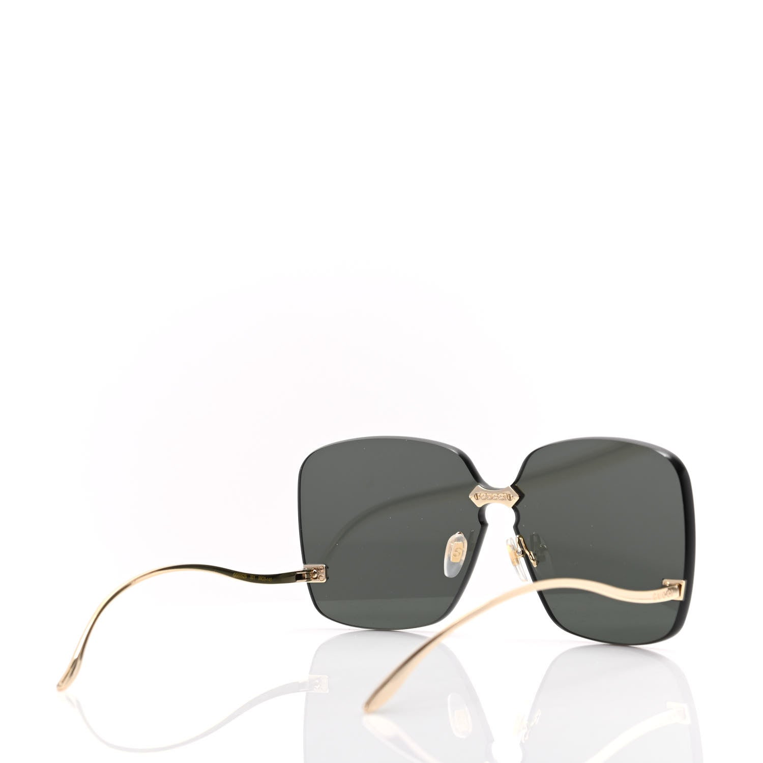 Gucci Metal Rimless Sunglasses GG0352S Gold 4 of 8