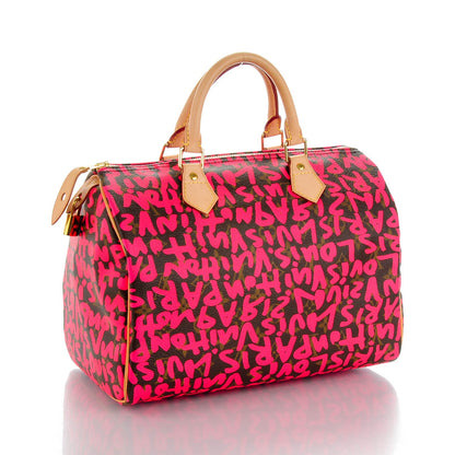 Louis Vuitton Monogram Graffiti Speedy 30 Fuchsia 3 of 7