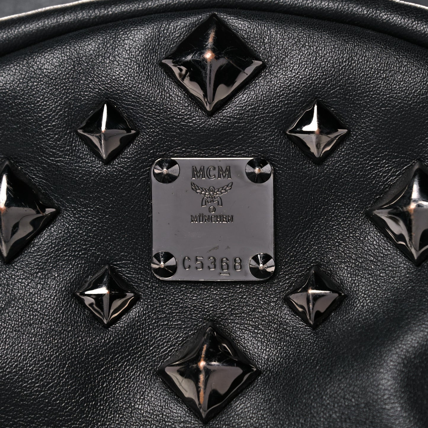 Calfskin Medium Studded Backpack Black
