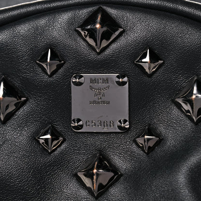 MCM Calfskin Medium Studded Backpack Black 7 of 15