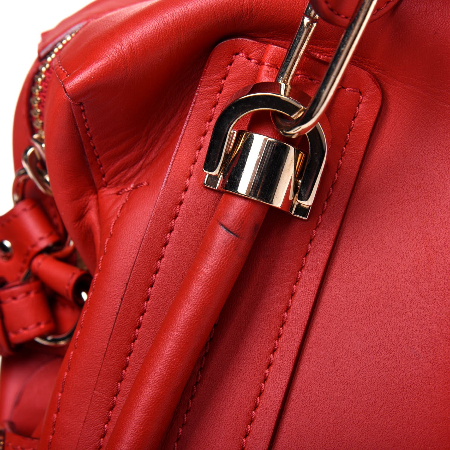 Chloe Calfskin Medium Paraty Metal Bar Trim Red 29 of 29