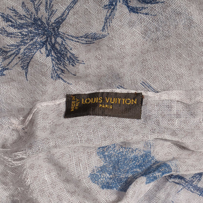 Louis Vuitton Cotton Linen Toile Etole De Louis Pareo Blue 6 of 7