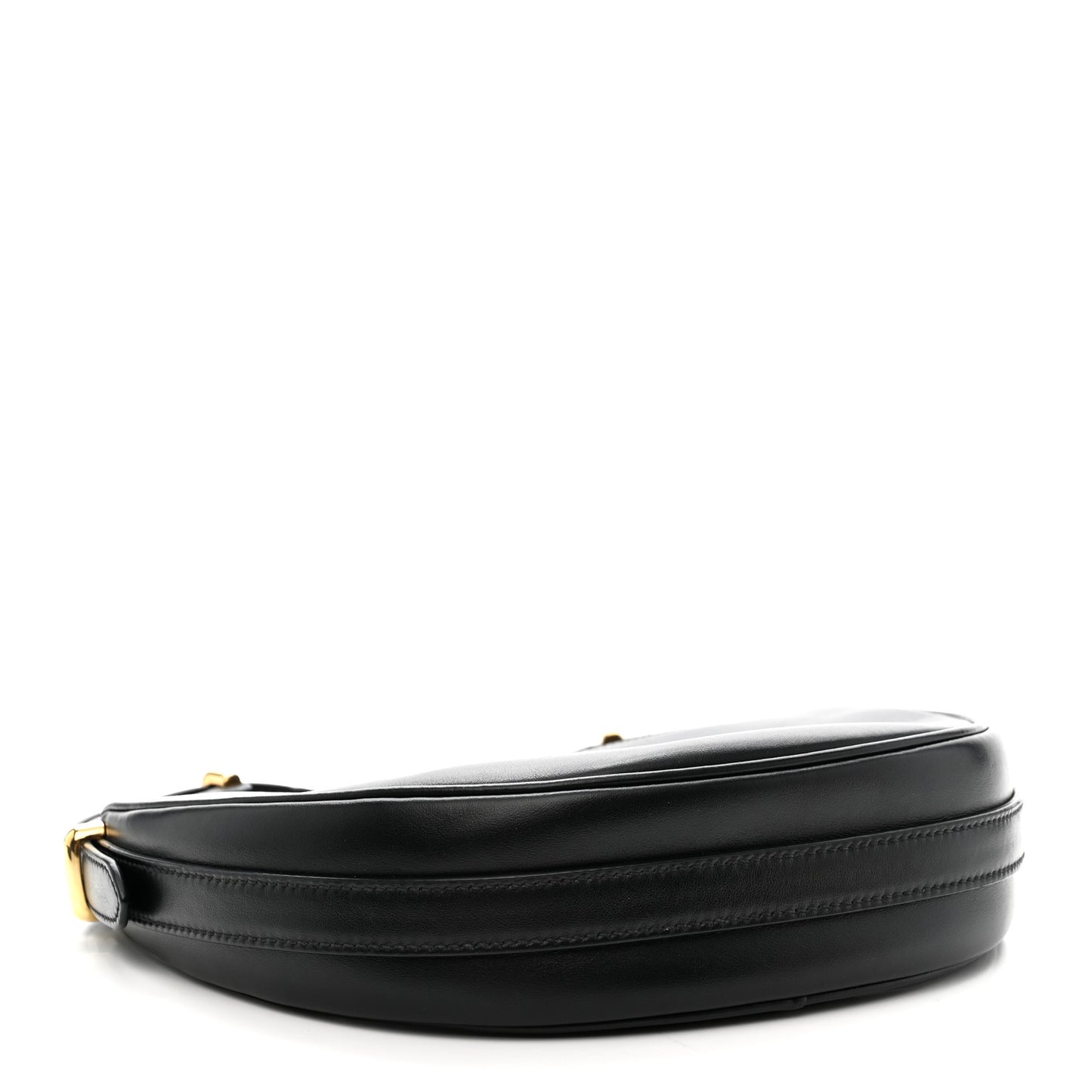 Soft Calfskin Arque Shoulder Bag Black
