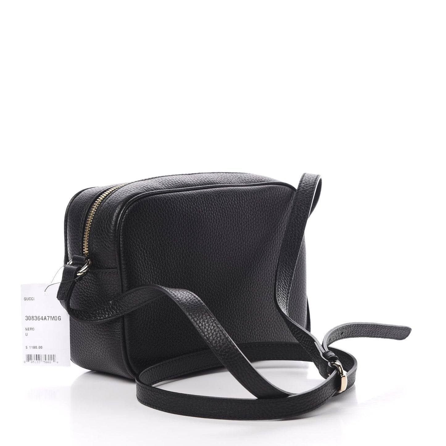 Pebbled Calfskin Small Soho Disco Bag Black