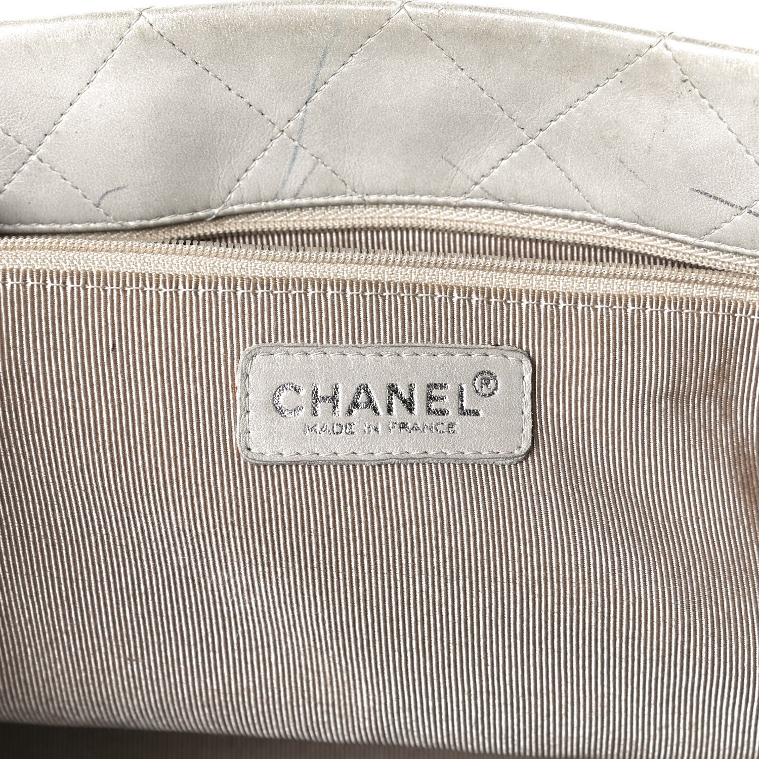 Chanel Lambskin Quilted CC Tote Grey 5 of 10