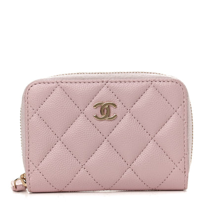 Chanel Caviar Quilted Zip Coin Purse Light Pink 1 of 13