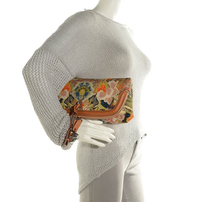 Alexander McQueen Printed Canvas Floral Patchwork Padlock Skull Clutch 2 of 7