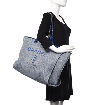 Chanel Canvas Extra Large Deauville Tote Blue 2 of 9