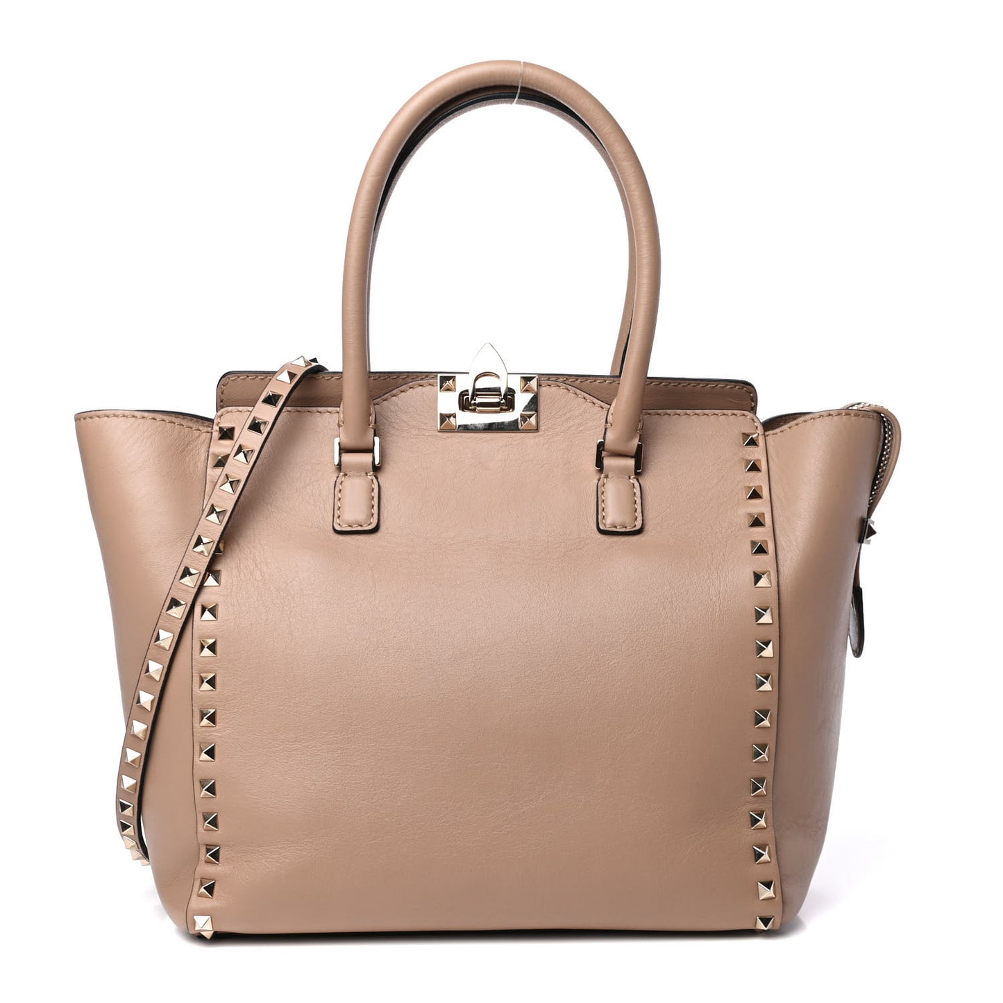 Vitello Rockstud Double Handle Tote Alpaca