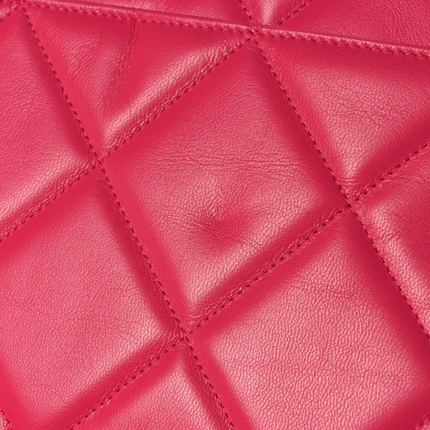 Chanel Shiny Goatskin Quilted Chanel 19 Pouch Dark Pink 11 of 11