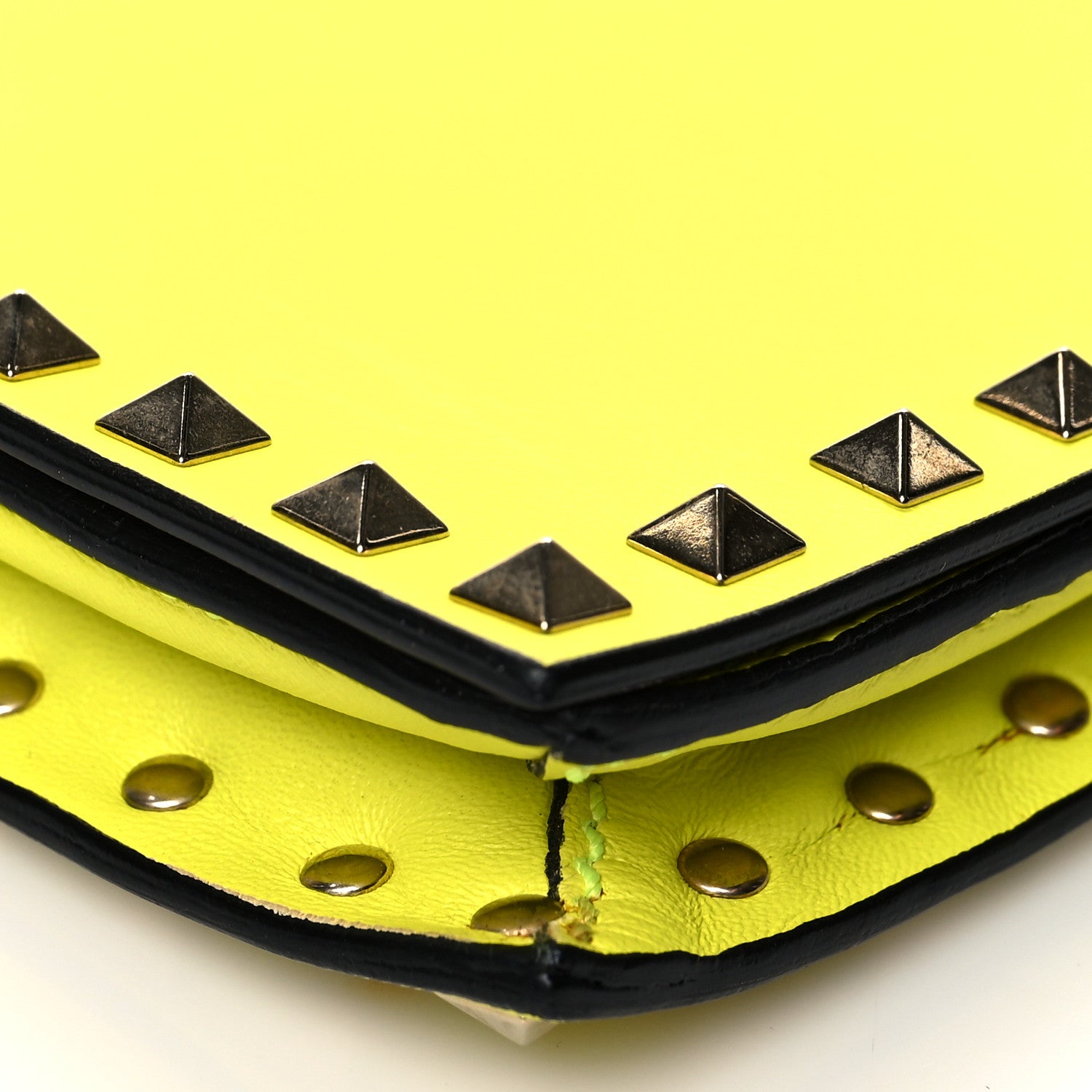 Valentino Garavani Nappa Rockstud Wristlet Clutch Yellow Fluo 10 of 14