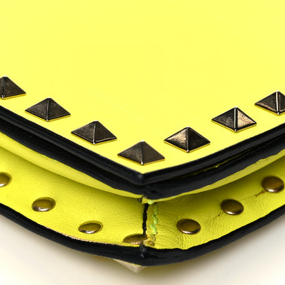 Valentino Garavani Nappa Rockstud Wristlet Clutch Yellow Fluo 10 of 14