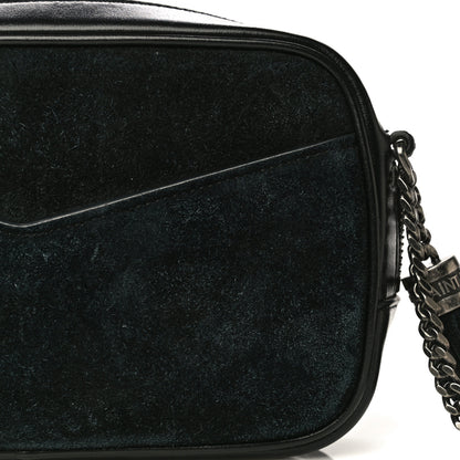Saint Laurent Suede Calfskin Embellished Mini Monogram Lou Camera Bag Black 19 of 21