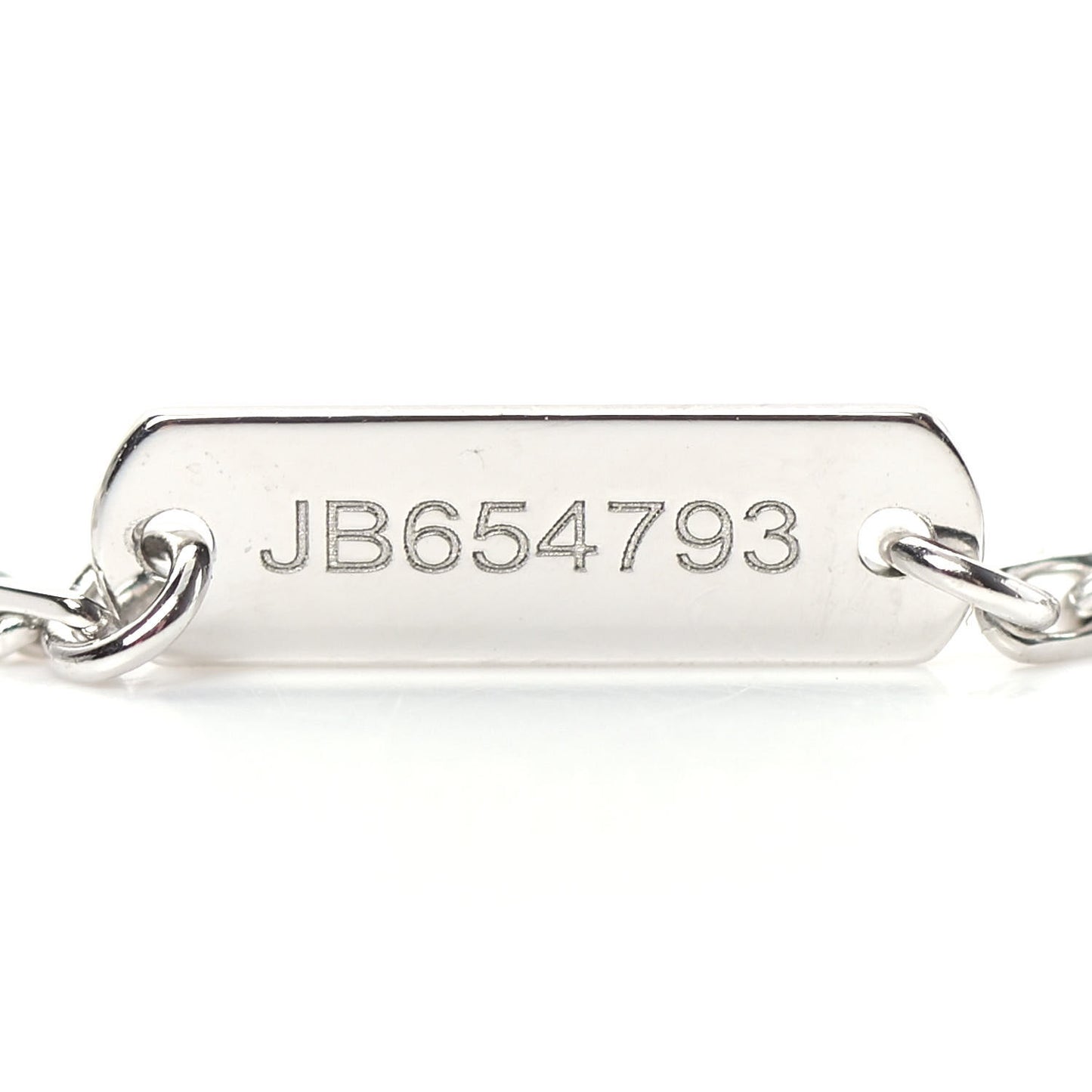 18K White Gold Diamond Guilloche Vintage Alhambra Pendant Necklace