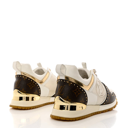 Louis Vuitton Calfskin Monogram Embellished Run Away Sneakers 36 White 4 of 11