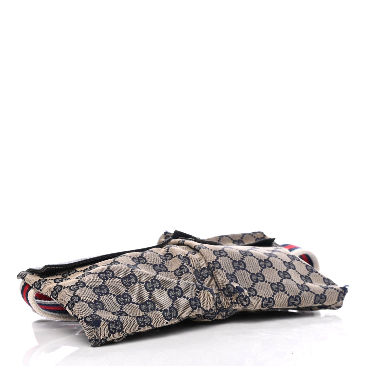 GG Monogram Web Double Pocket Belt Bag Navy