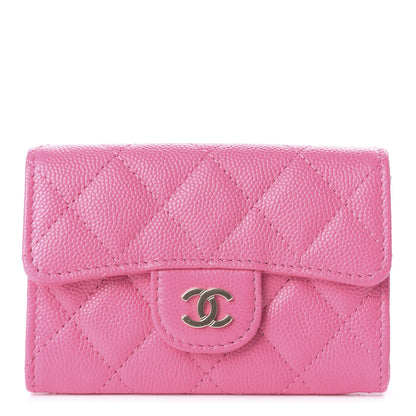 Chanel Caviar Quilted Flap Card Holder Pink 1 of 9