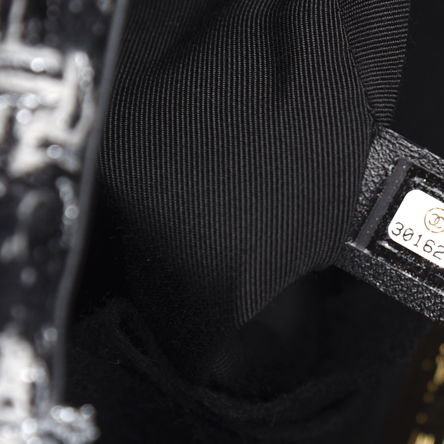 Chanel Tweed Quilted Large 19 Flap Black Ecru White 9 of 10