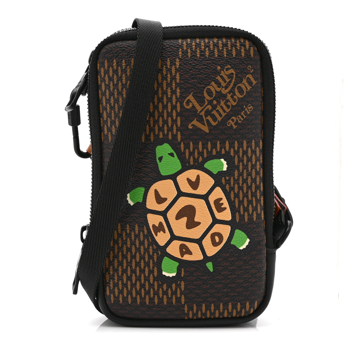 X NIGO Giant Damier Ebene Tortoise Double Phone Pouch