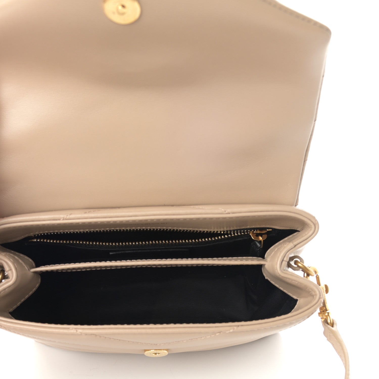 Saint Laurent Calfskin Y Quilted Monogram Toy Loulou Crossbody Bag Dark Beige 5 of 11